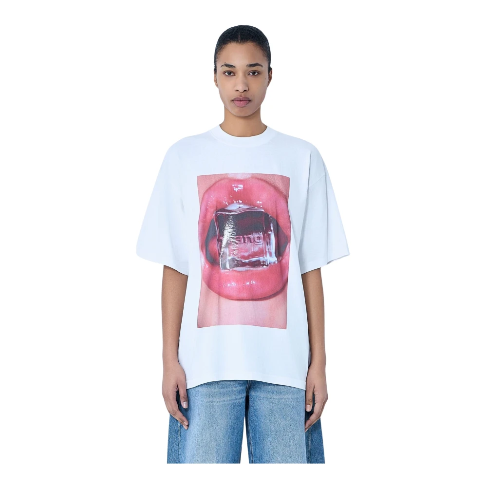 Alexander Wang Women's White T-Shirts, Xs, Cotton Jersey Graphic T-Shirt