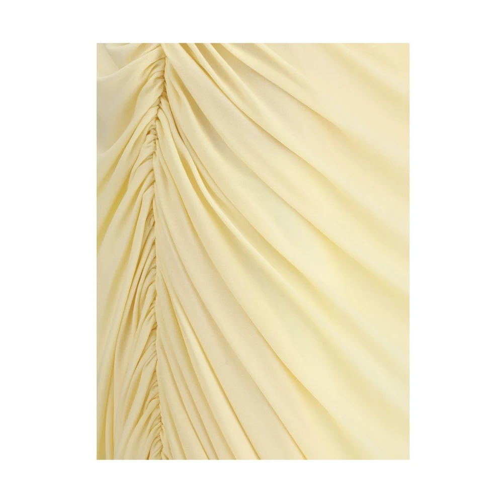 Magda Butrym Elegante Gedrapeerde Midi Jurk Yellow Dames