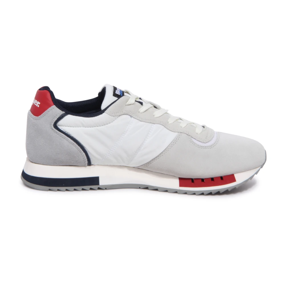 Blauer Men's White Sneakers, 8 Uk, Queens Shoes Red Navy