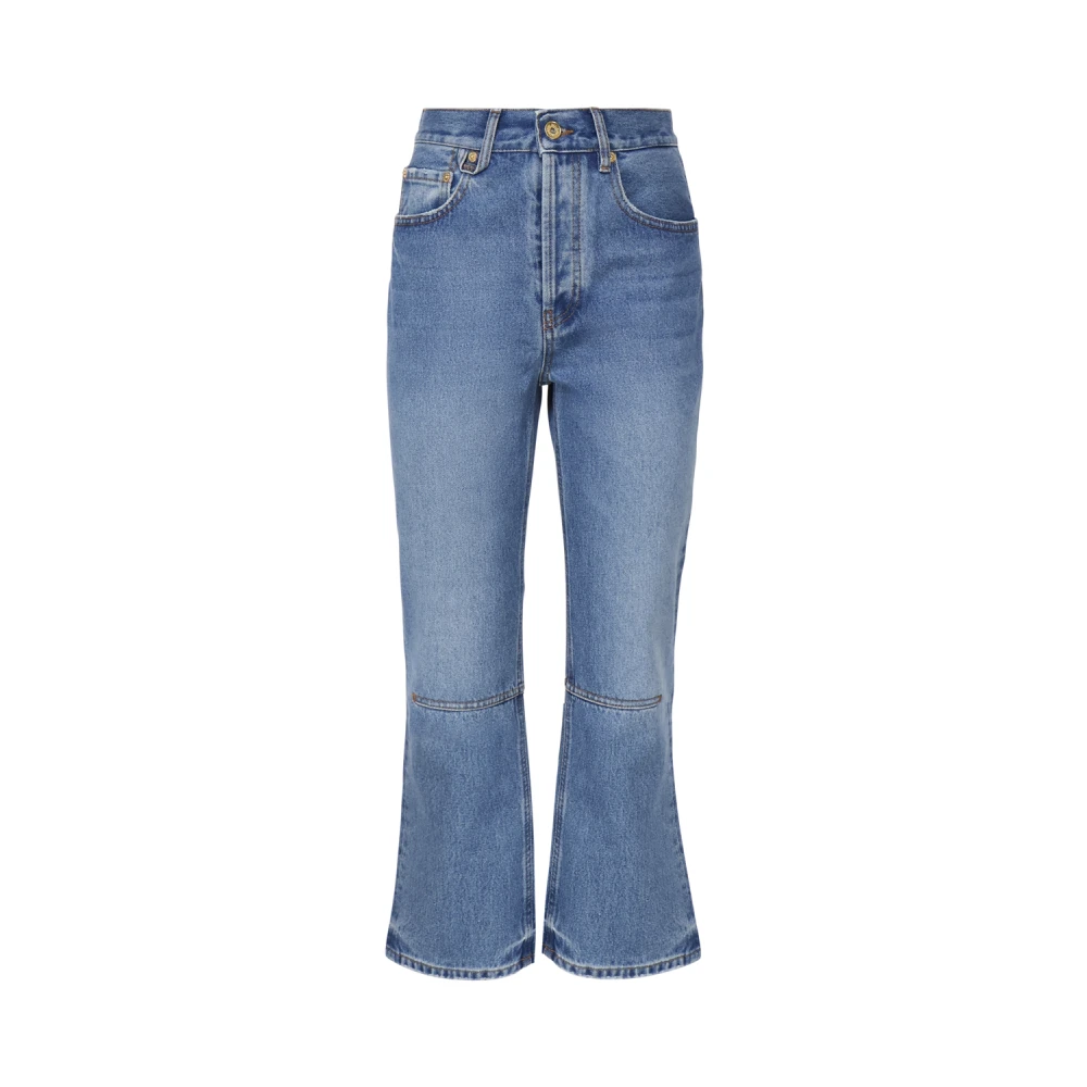 Jacquemus Hoge Taille Cropped Flare Jeans Blue Dames