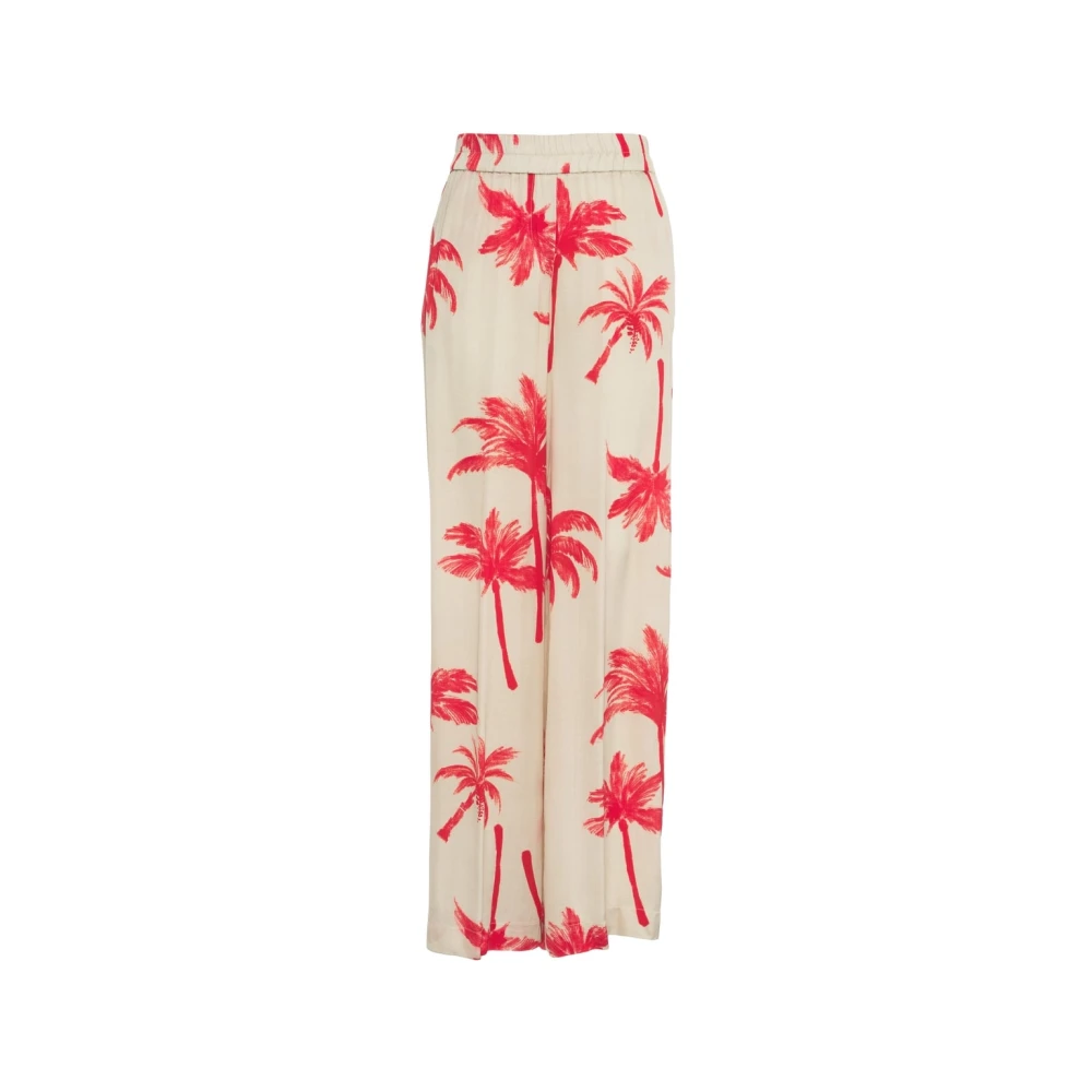 Kaos Beige Satin Chic Print Broek Multicolor Dames