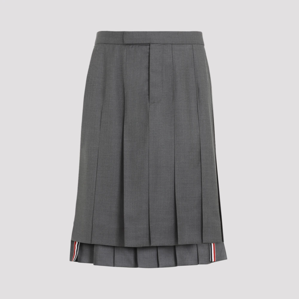 Thom Browne Grijze Wollen Rok Klassiek Ontwerp Gray Dames