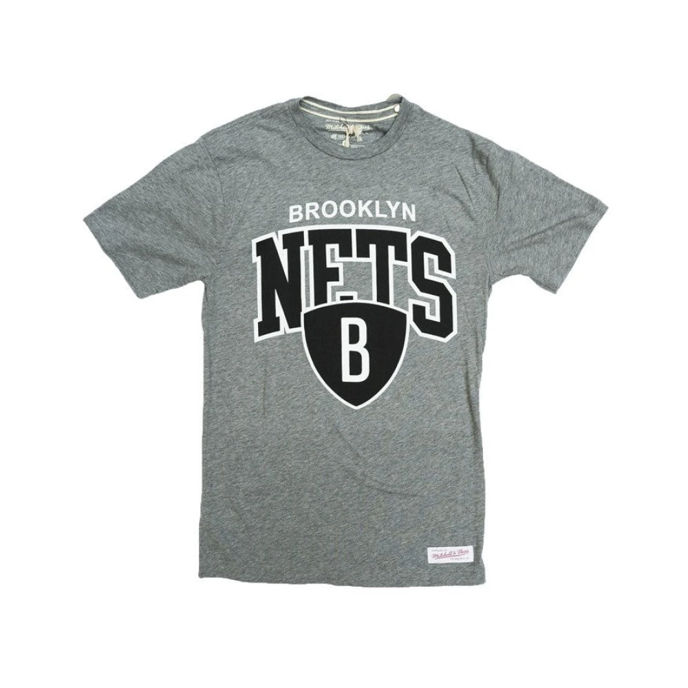 Mitchell & Ness Brooklyn Nets Team Arch Grijs T-shirt Gray Heren