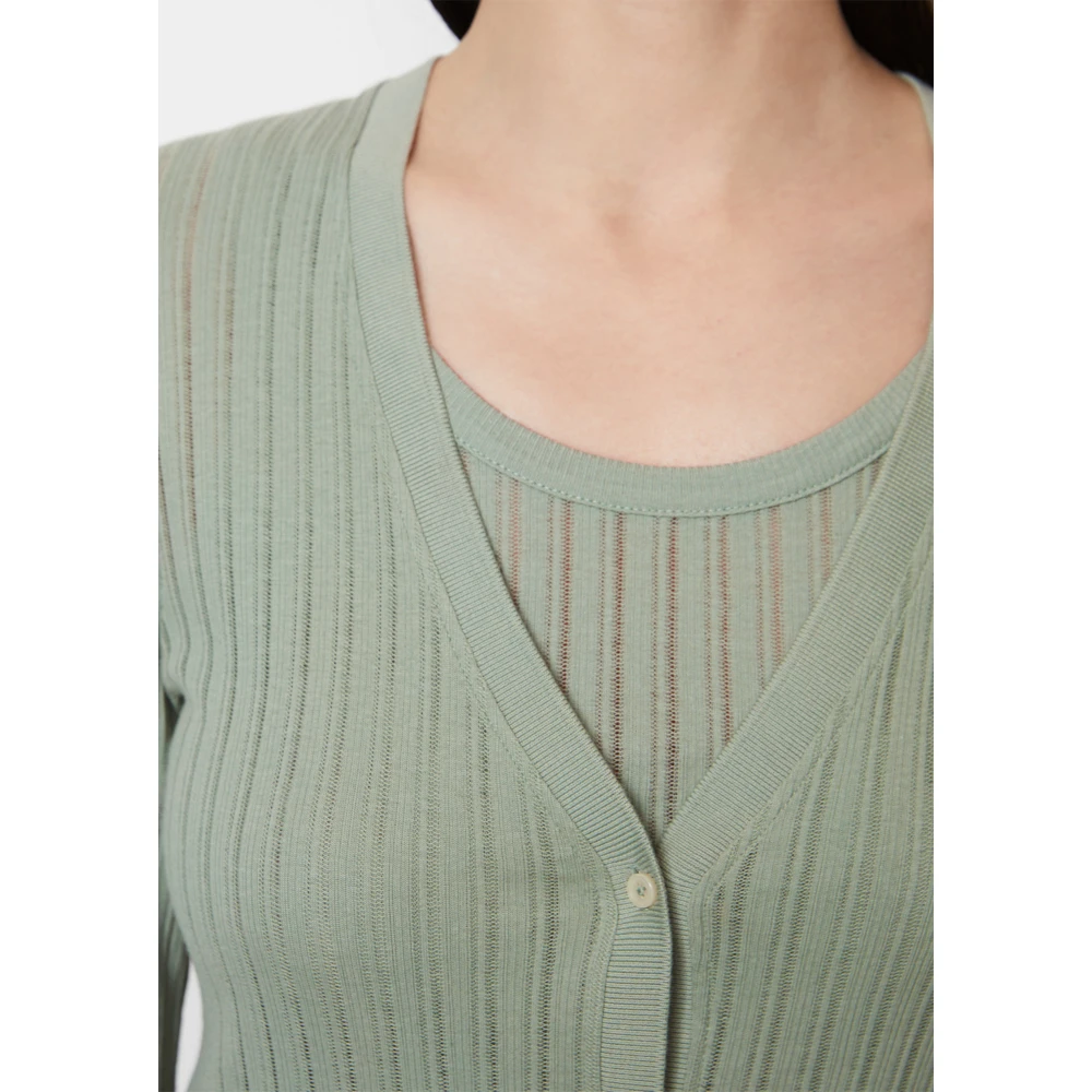 Marc O'Polo Pointelle cardigan regular Green Dames