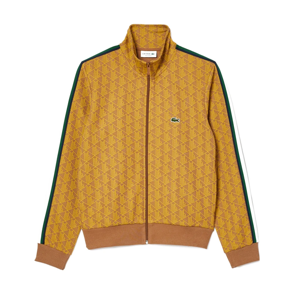 Lacoste Jacquard Monogram Sweatshirt met Logo Detail Yellow Heren