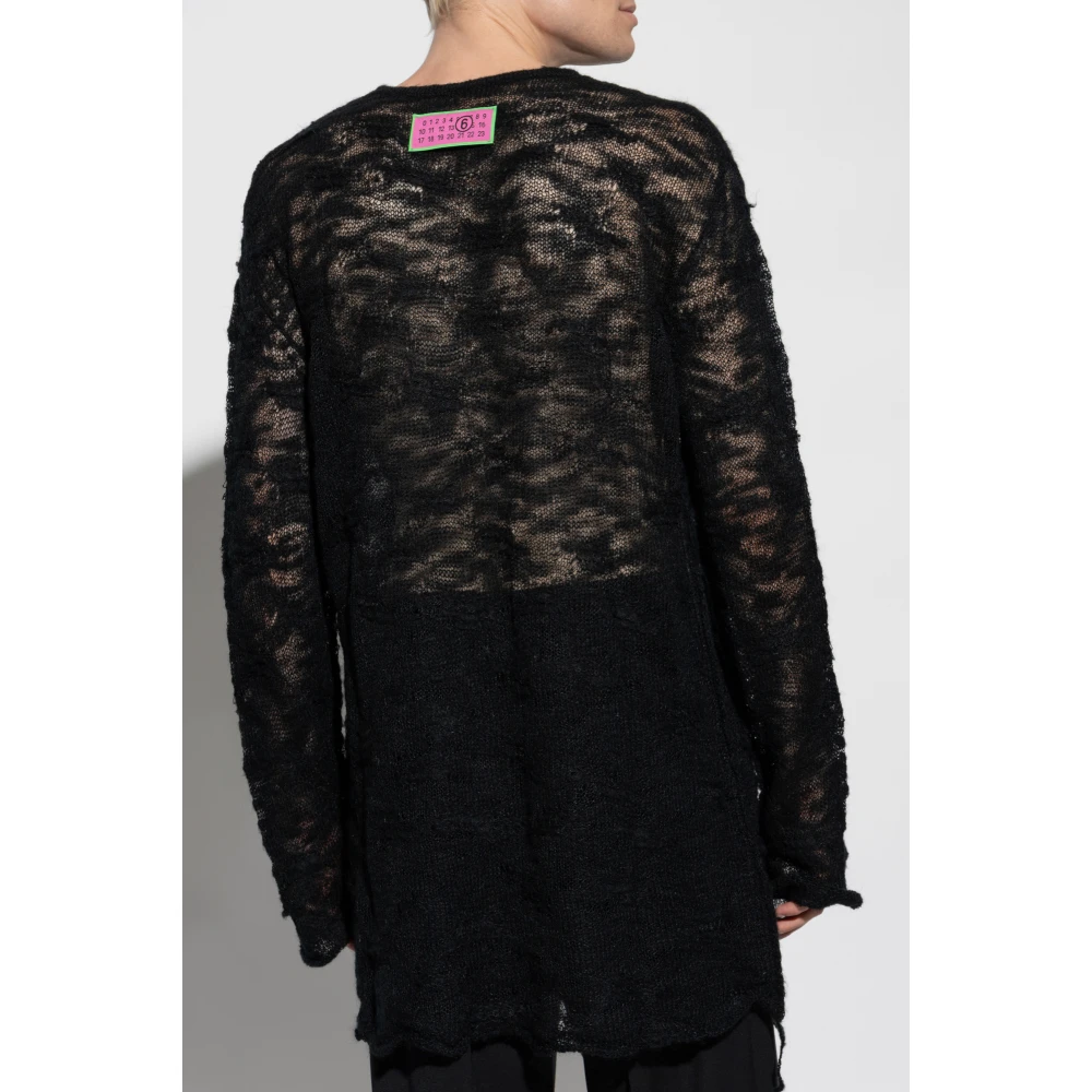 MM6 Maison Margiela Transparante Trui Black Heren