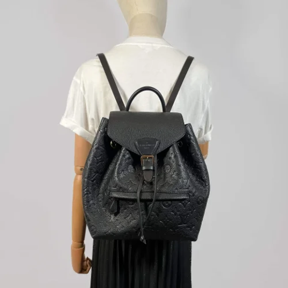 Louis Vuitton Vintage Pre-owned Leather backpacks Black Dames