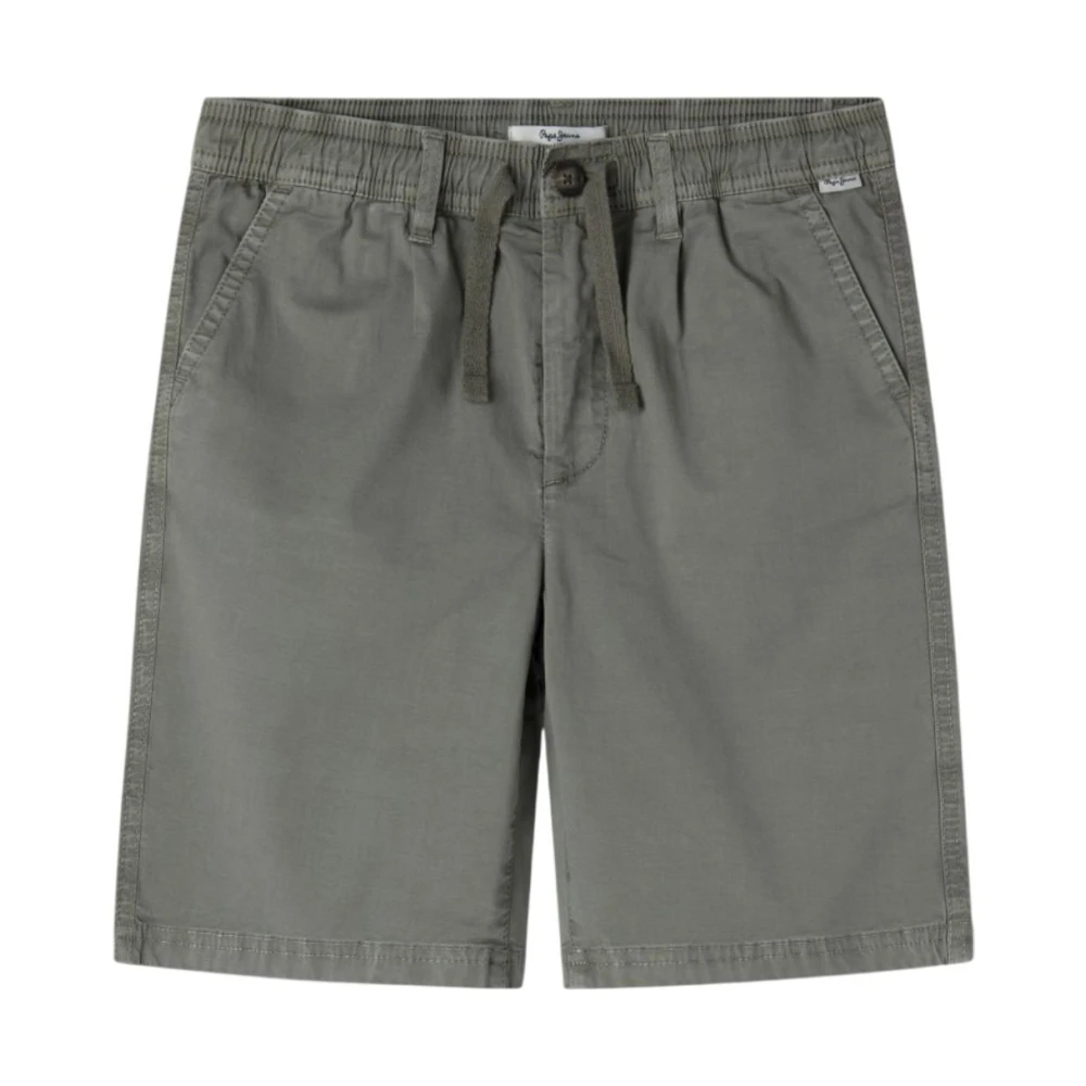 Pepe Jeans Boys Green Shorts, 8 Y, Smart Poplin Bermuda Shorts