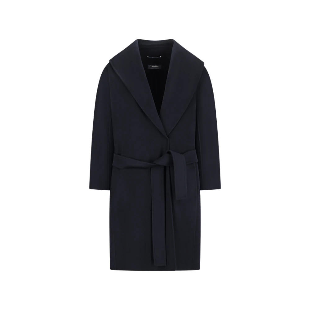 Max Mara Women's Blue Belted Coats, Xs, Messi Coat