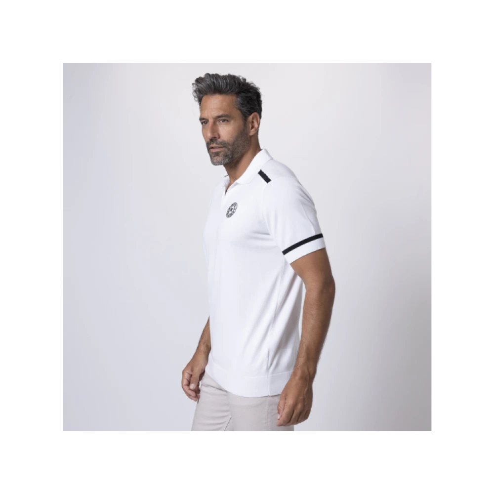 Karl Lagerfeld Witte polo met skipper kraag White Heren