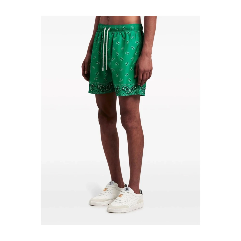 Palm Angels Groene Paisley Zwembroek Green Heren