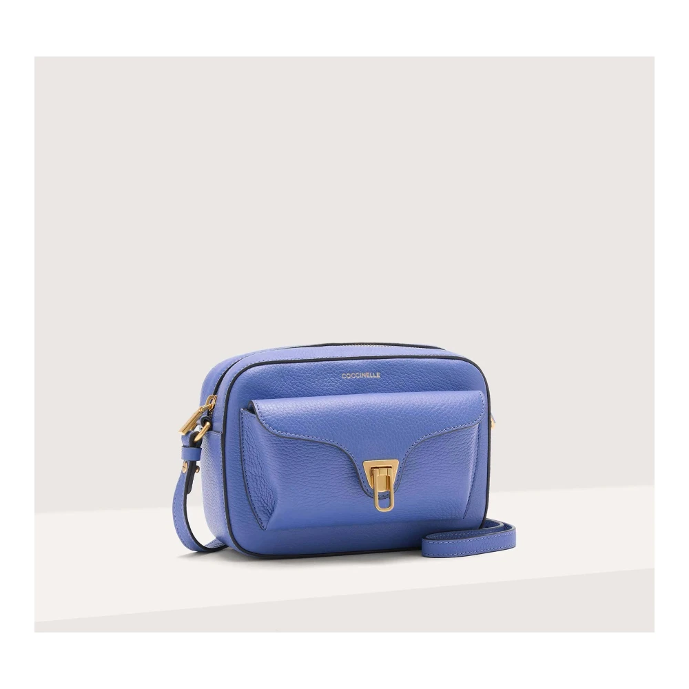 Coccinelle Heldere Blauwe Cameratas met Externe Zak Blue Dames