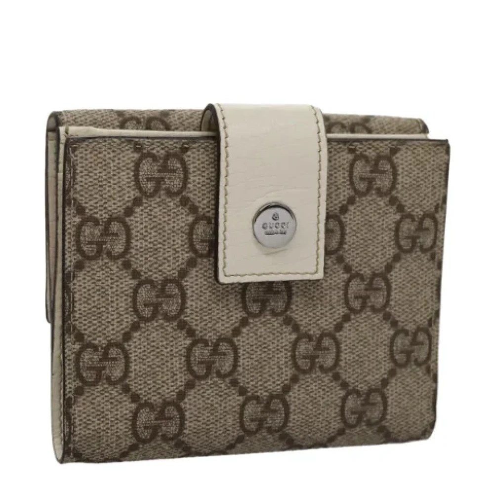 Gucci Vintage Pre-owned Leather wallets Beige Dames