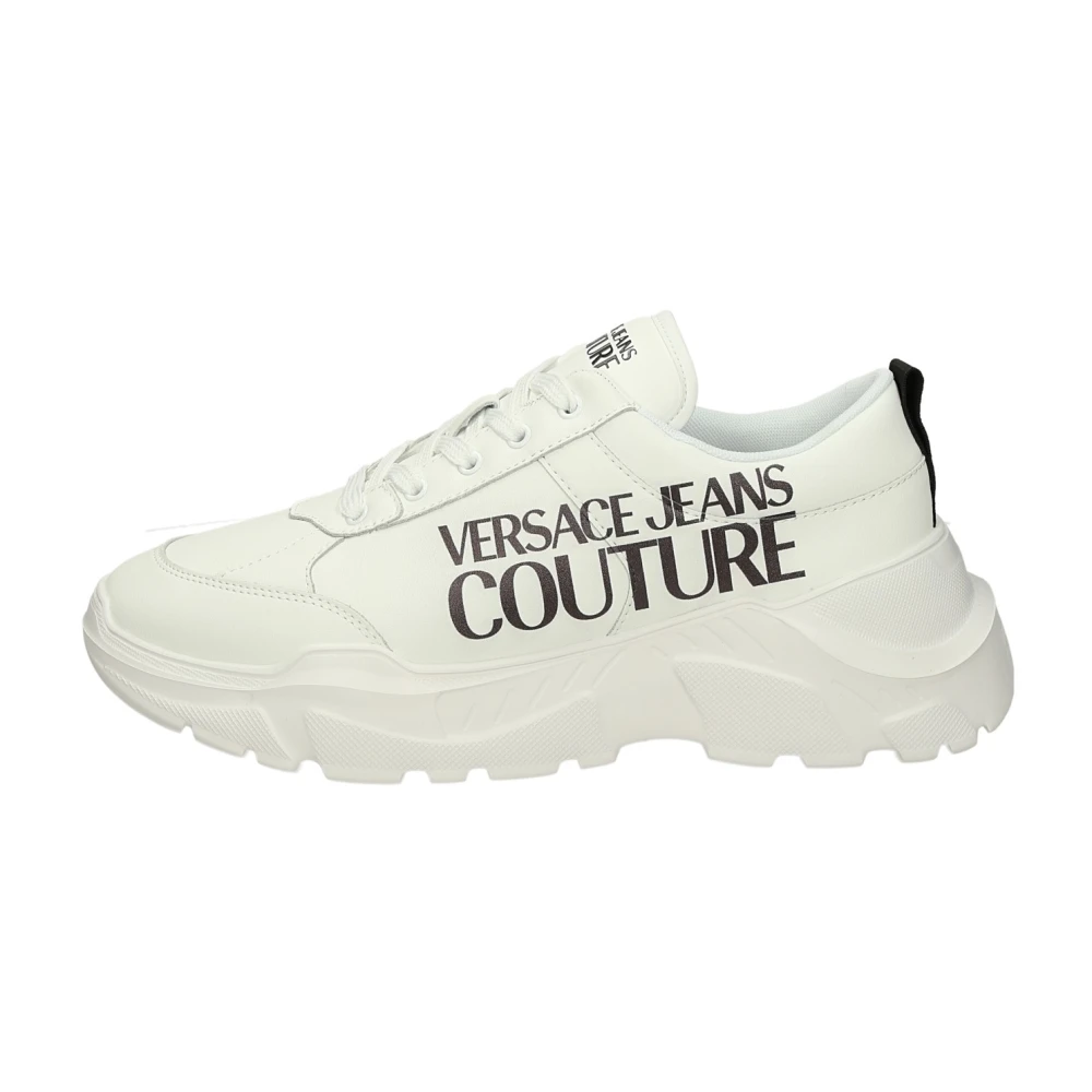 Versace Jeans Couture Lage leren sneakers met uitneembare binnenzool Heren Schoenen Wit