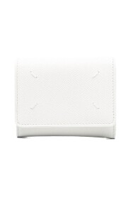 Weiße Tri-Fold Lederbrieftasche
