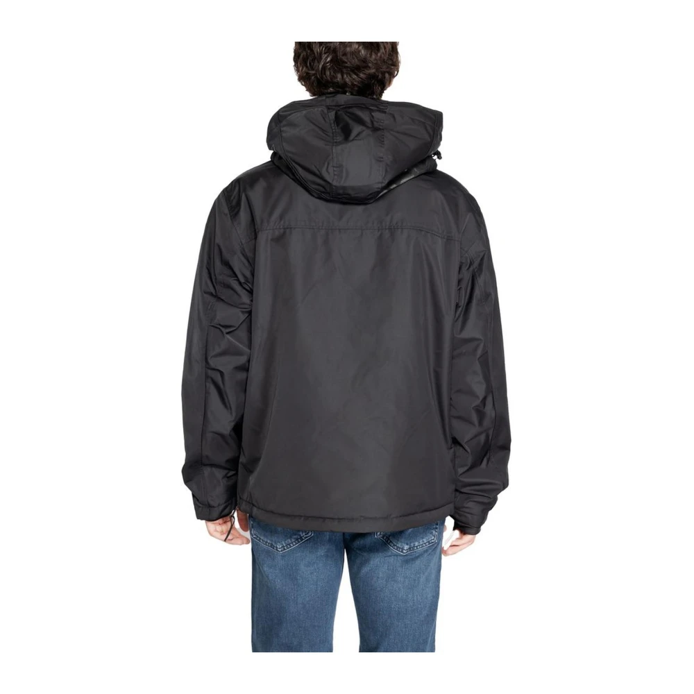 Napapijri Zwarte Polyesterjas Herfst Winter Collectie Black Heren