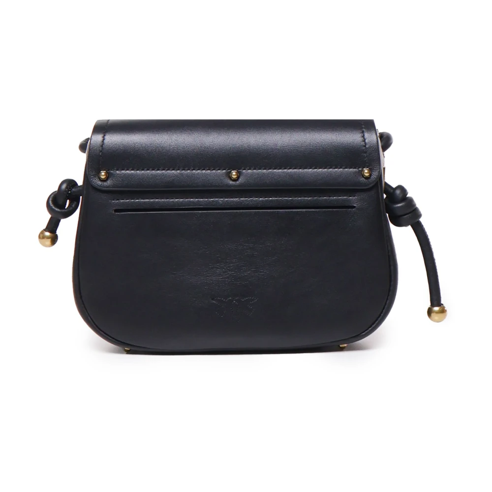 pinko Zwarte Schoudertas met Zijknopen Black Dames