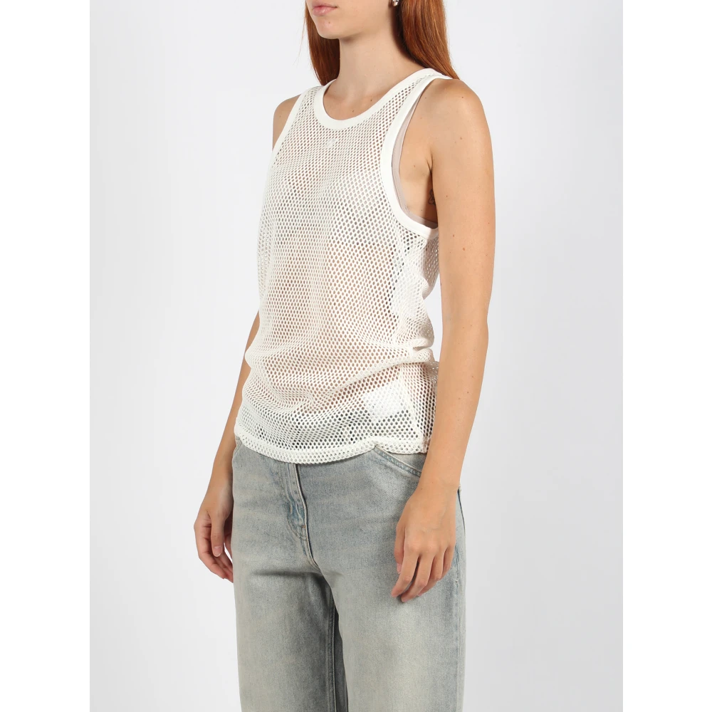 Courrèges Mesh Tank Top White Dames