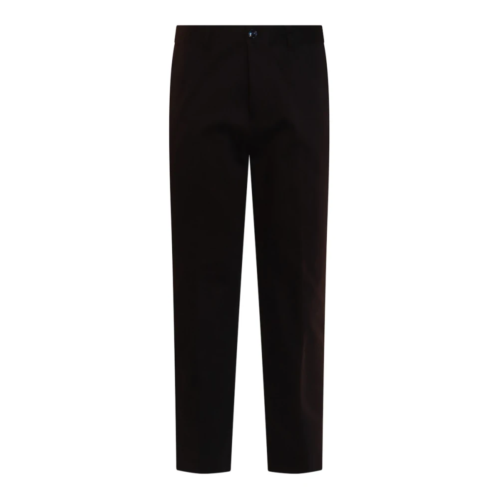 Ami Paris Zwarte Katoenen Voorste Sluiting Broek Black Heren