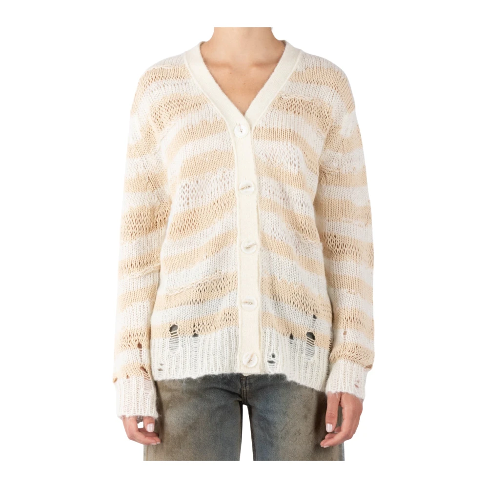 Acne Studios Witte Cardigan Sweater Gemaakt in Italië White Dames