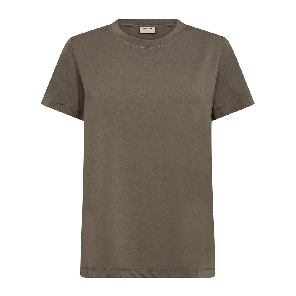 MOS MOSH Zeeschildpad Basic Tee Top Brown Dames