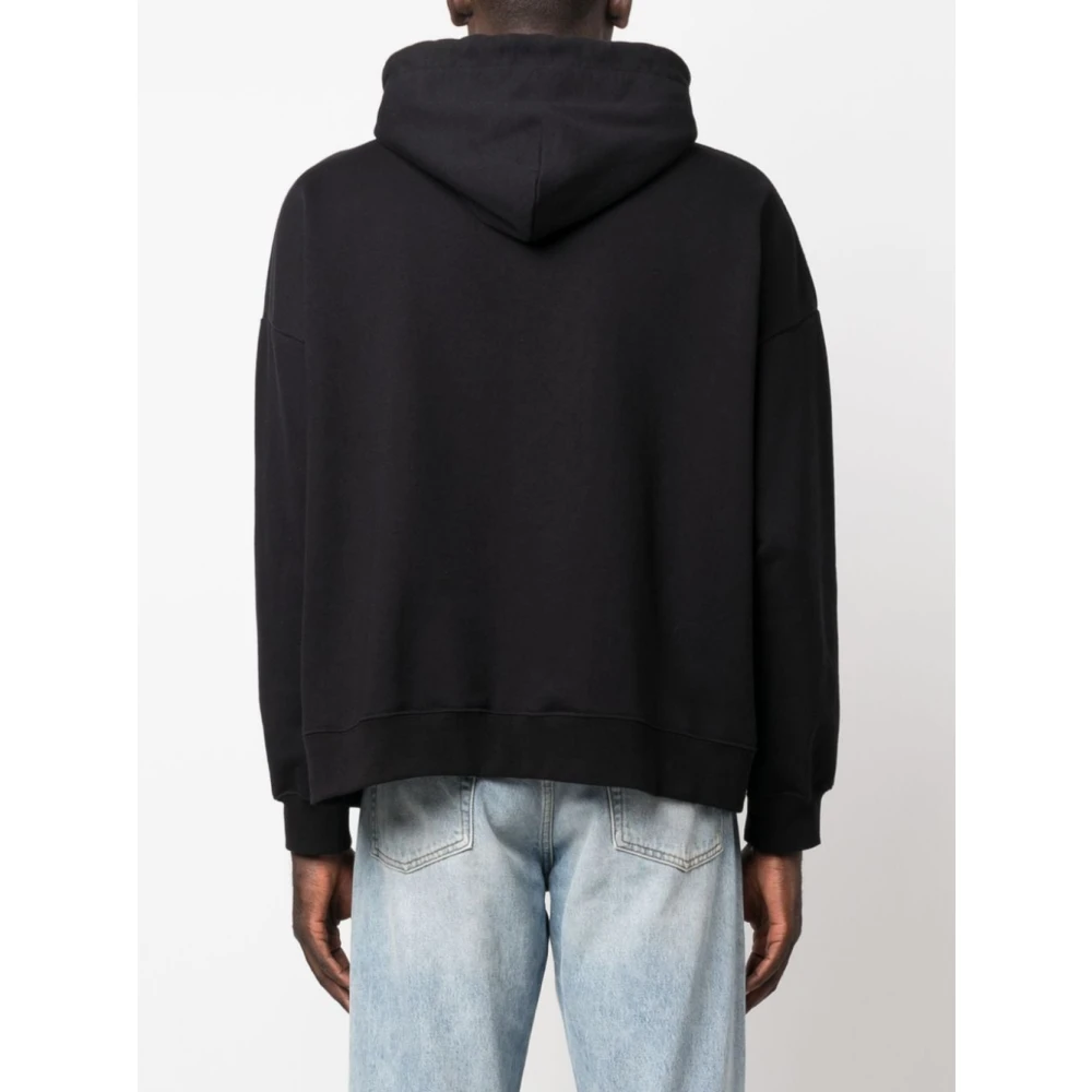 Gcds Zwarte Graffiti Loose Hoodie Black Heren