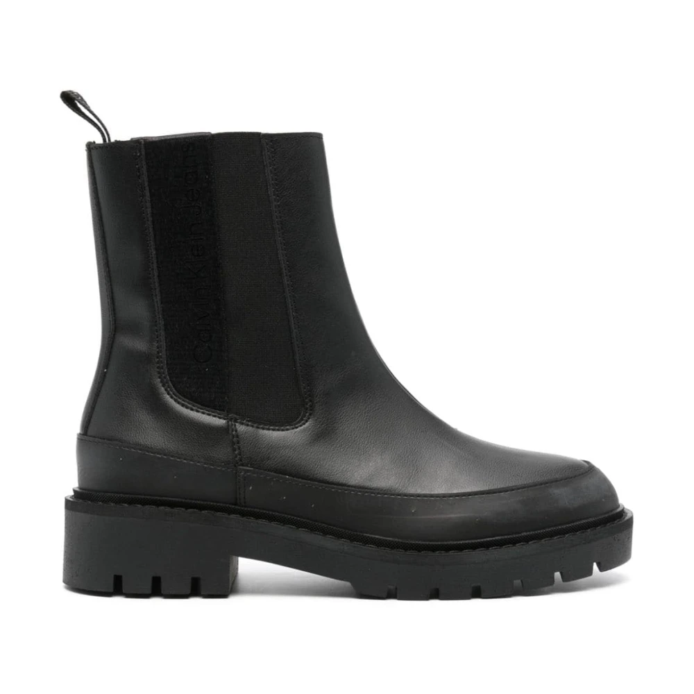Calvin Klein Jeans Women's Black Chelsea Boots, 8 Uk, Combat Chelsea Boot