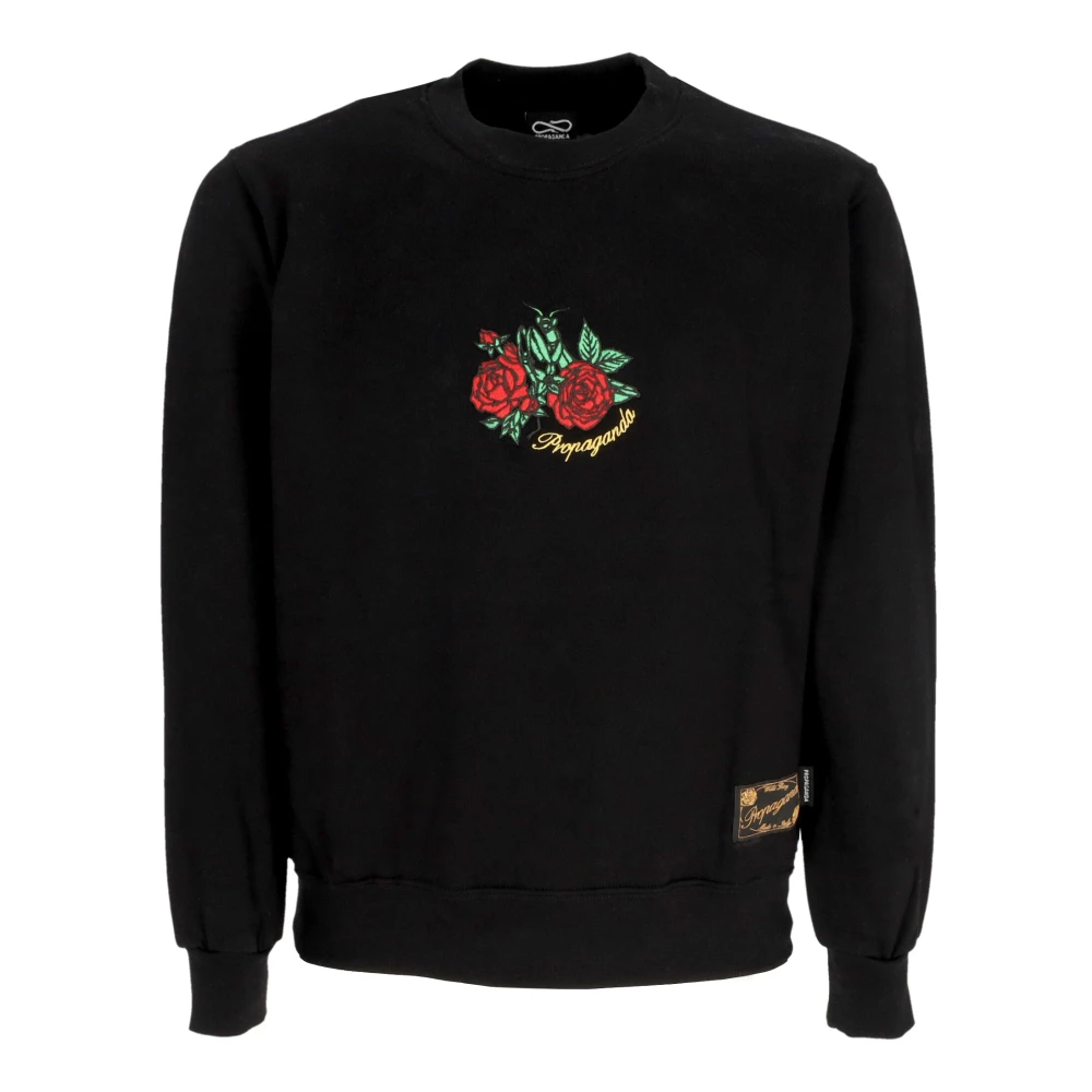 Propaganda Zwarte Crewneck Sweater Geborduurd Katoen Black Heren