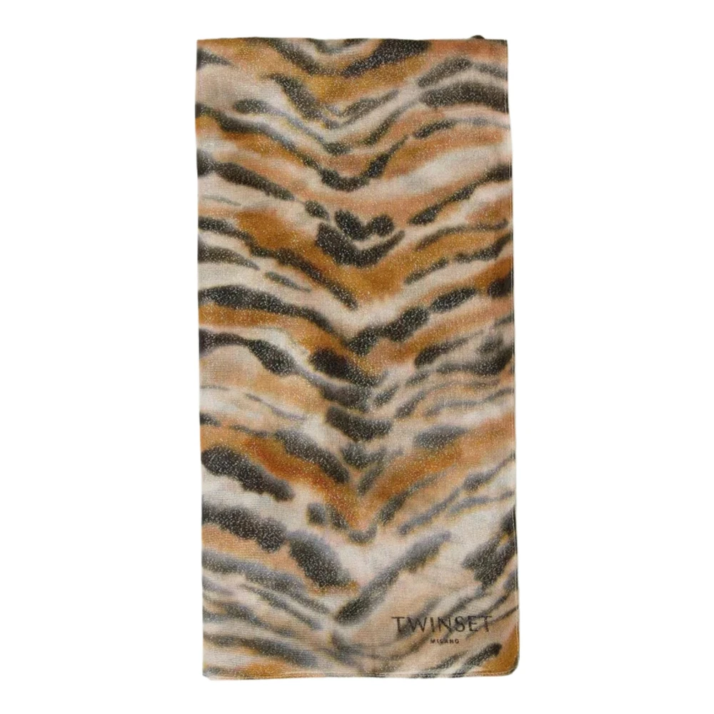 Twinset Dierenprint Modal Wol Stola Multicolor Dames