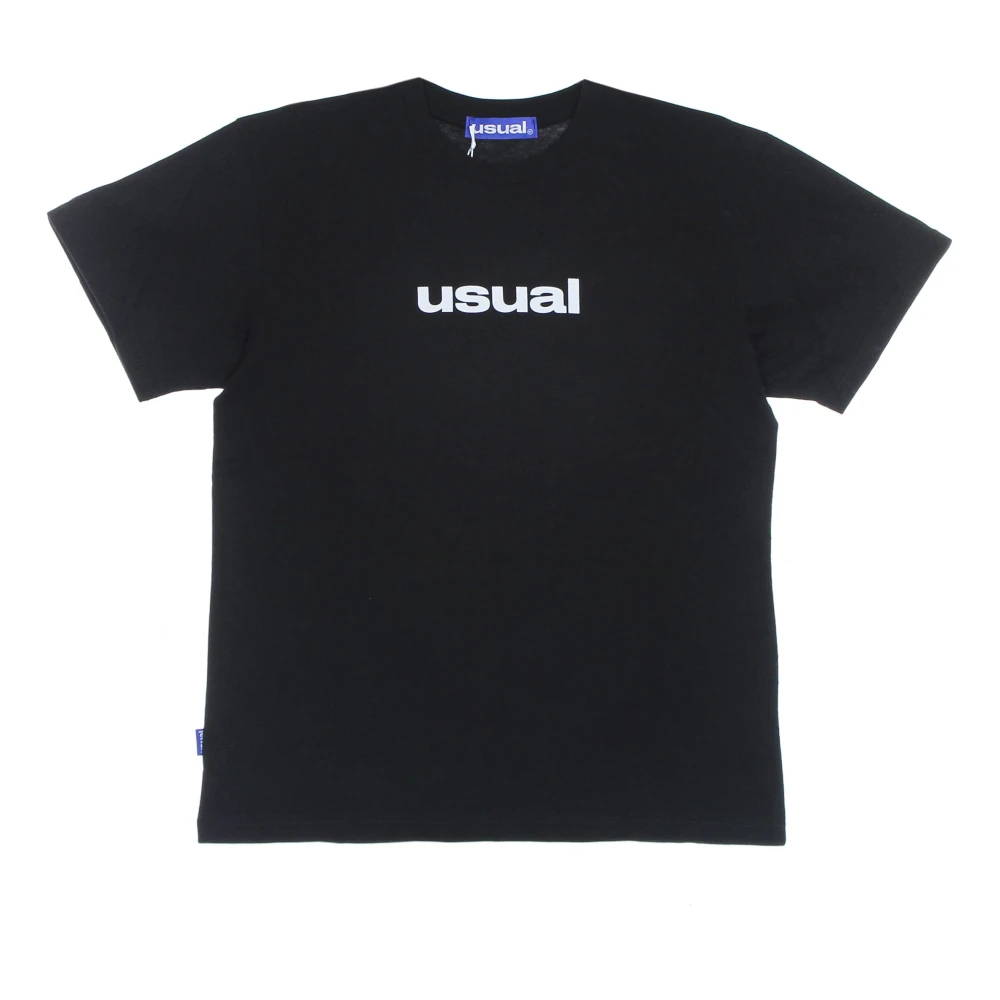 Usual Zwarte Heren Tee Korte Mouw T-Shirt Black Heren
