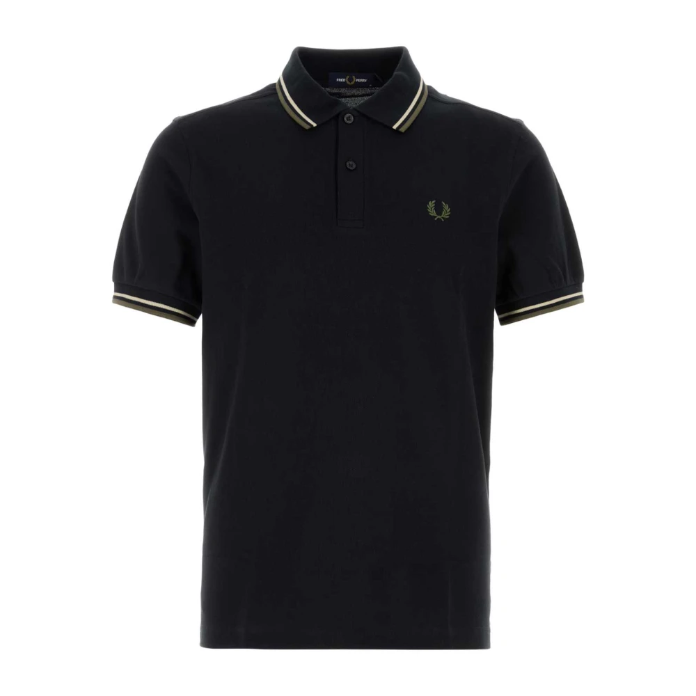 Fred Perry Men's Black Polo Shirts, L, Piquet Polo Shirt
