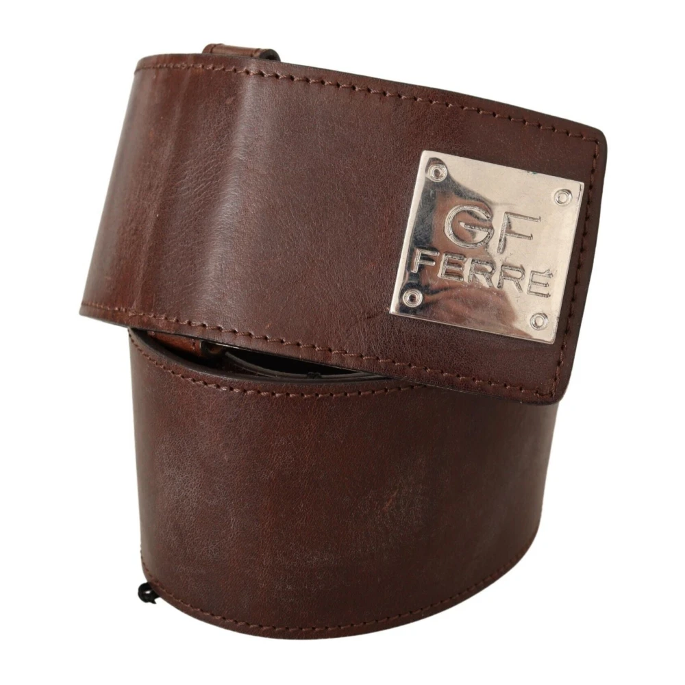 Gianfranco Ferré Elegante Leren Riem Chic Bruin Brown Dames
