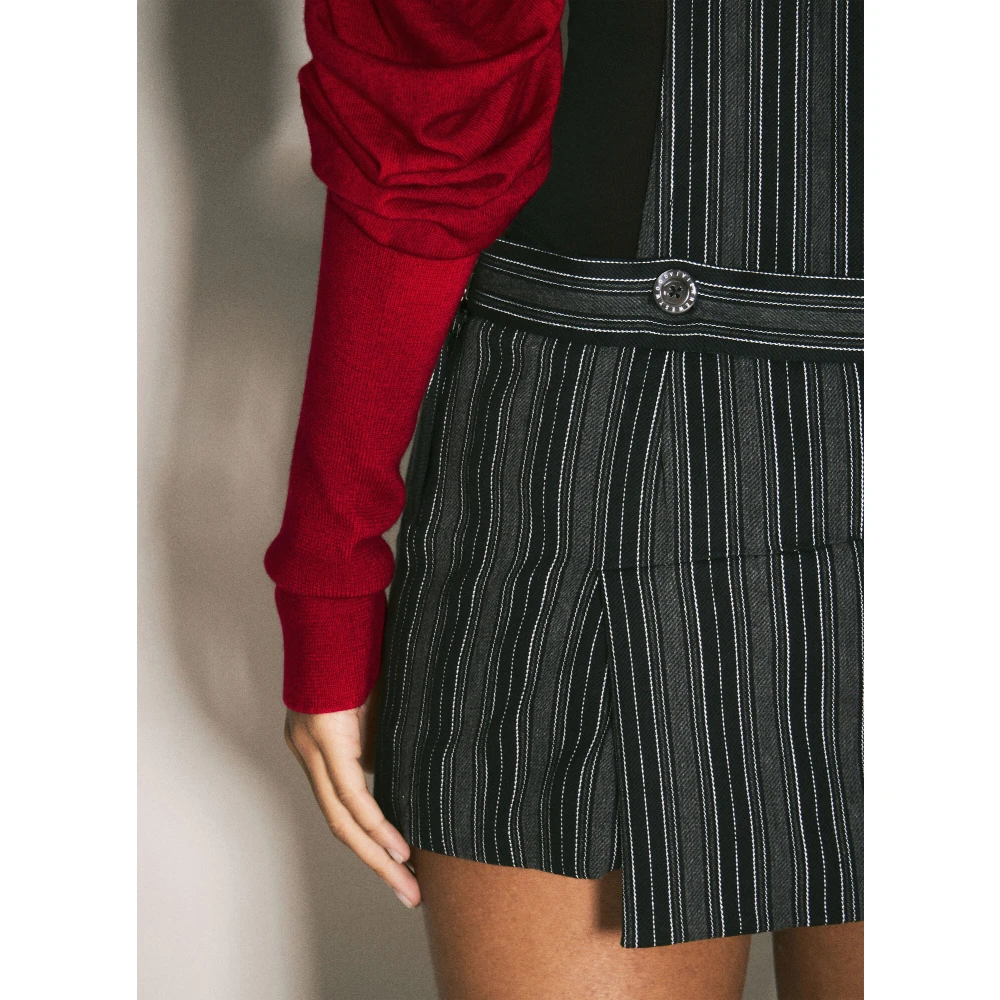 Vivienne Westwood Gestreepte Mesh Korset Rok Black Dames