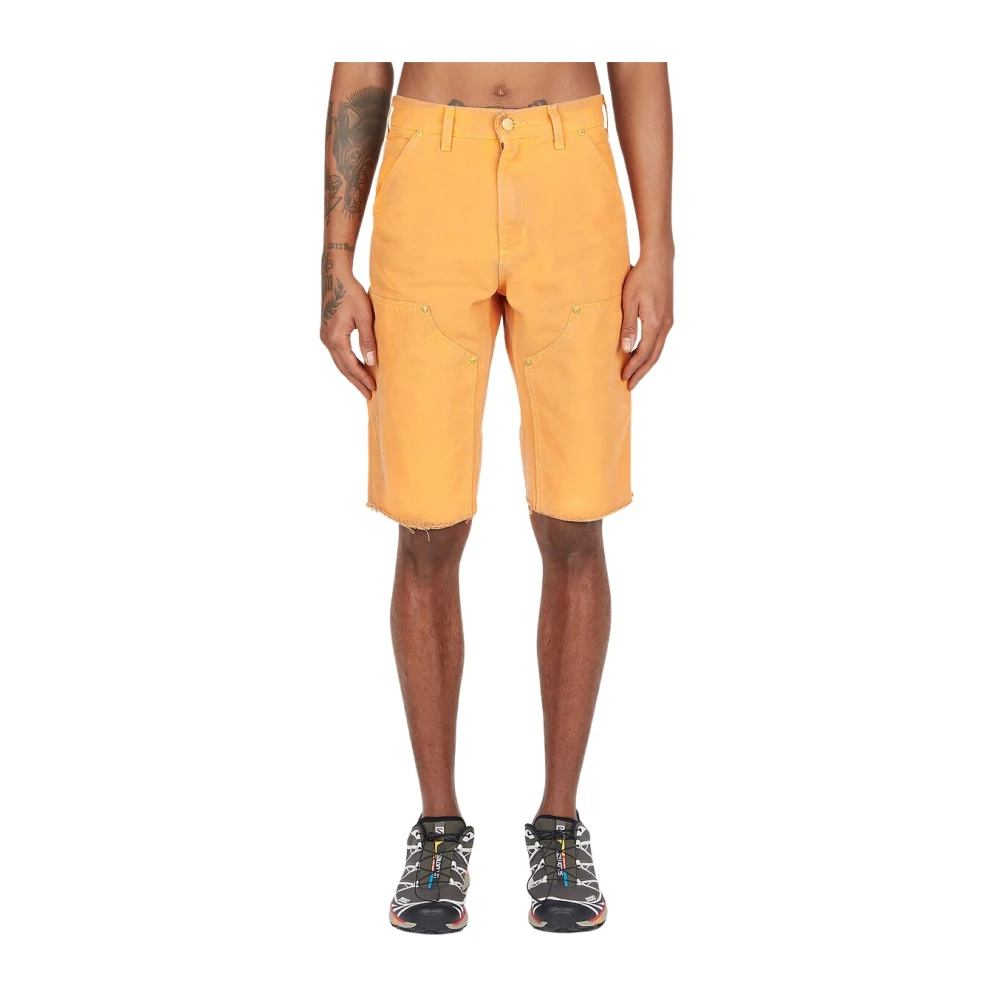 Notsonormal Men's Orange Casual Shorts, W32, Washed Working Shorts