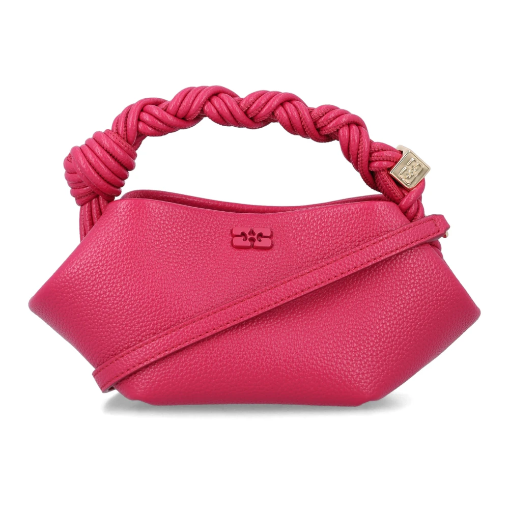 Ganni Red Bou Mini Grained - Female - Handbags - One Size - Bags