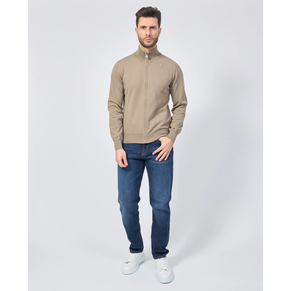 K-way Beige Trui Met Hoge Hals En Ritssluiting Beige Heren