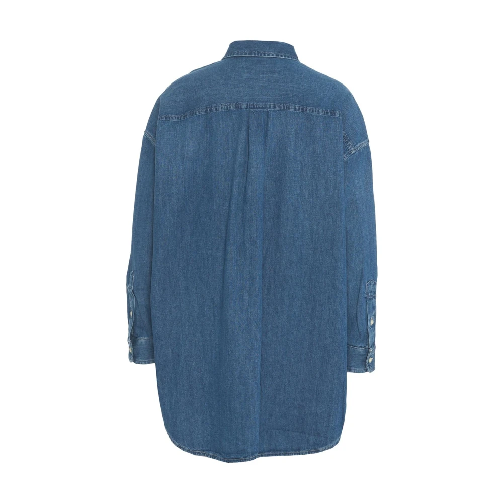 Polo Ralph Lauren Blauwe Oversize Denim Shirt Jas Blue Dames