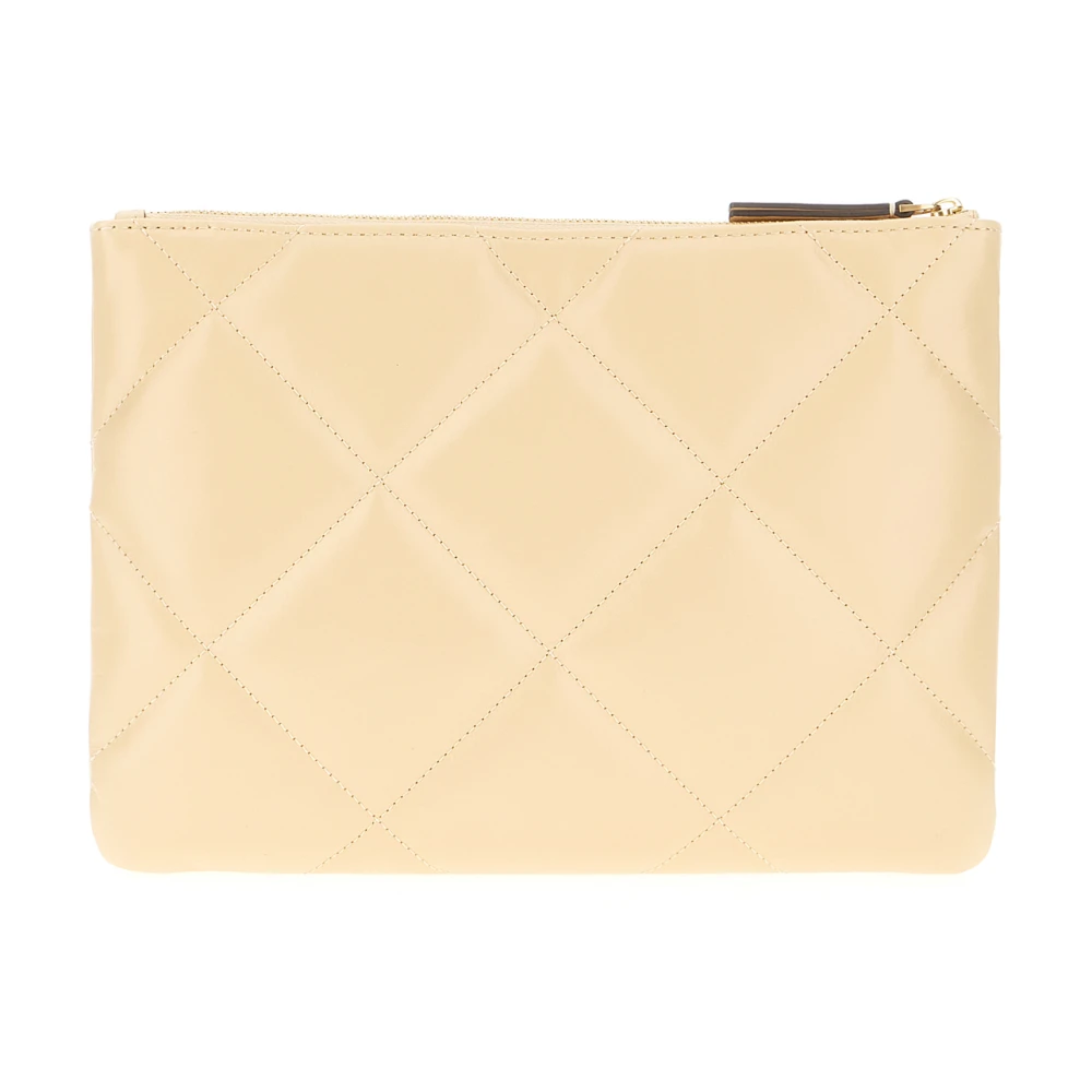 TORY BURCH Stijlvolle Portemonnee met Meerdere Compartimenten Beige Dames