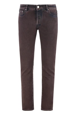 Regular Fit Jeans med Läderlogga
