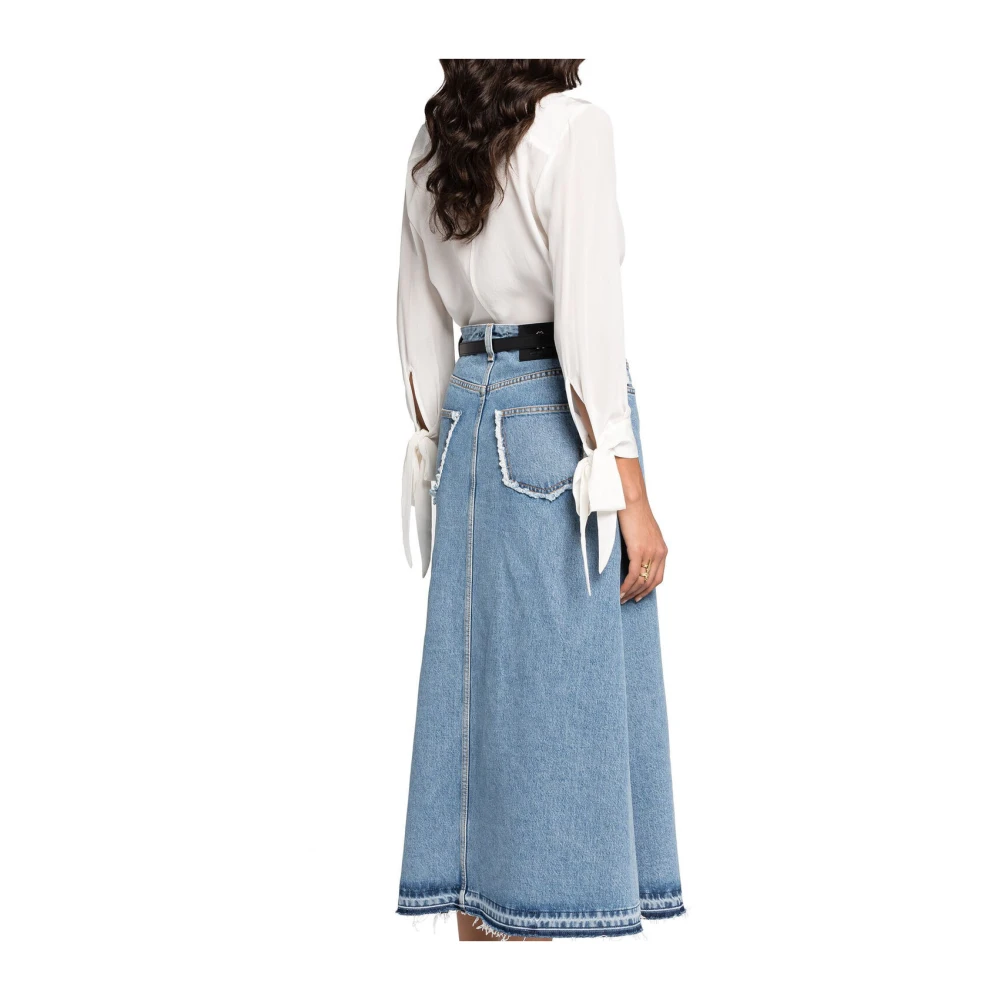 Roberto Cavalli Zijden Tie-Front Top met V-hals White Dames