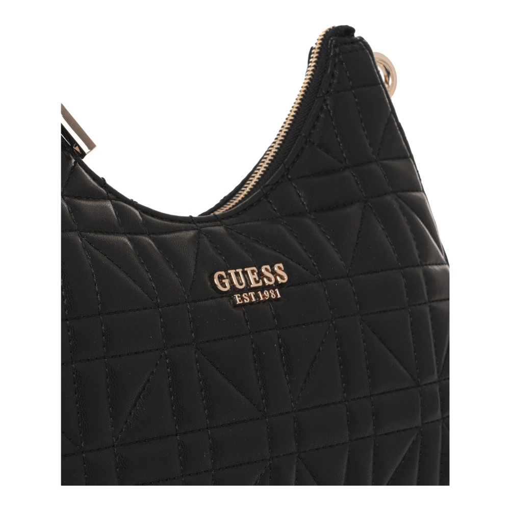 Guess Gewatteerde Medium Tas met Kettingband Black Dames