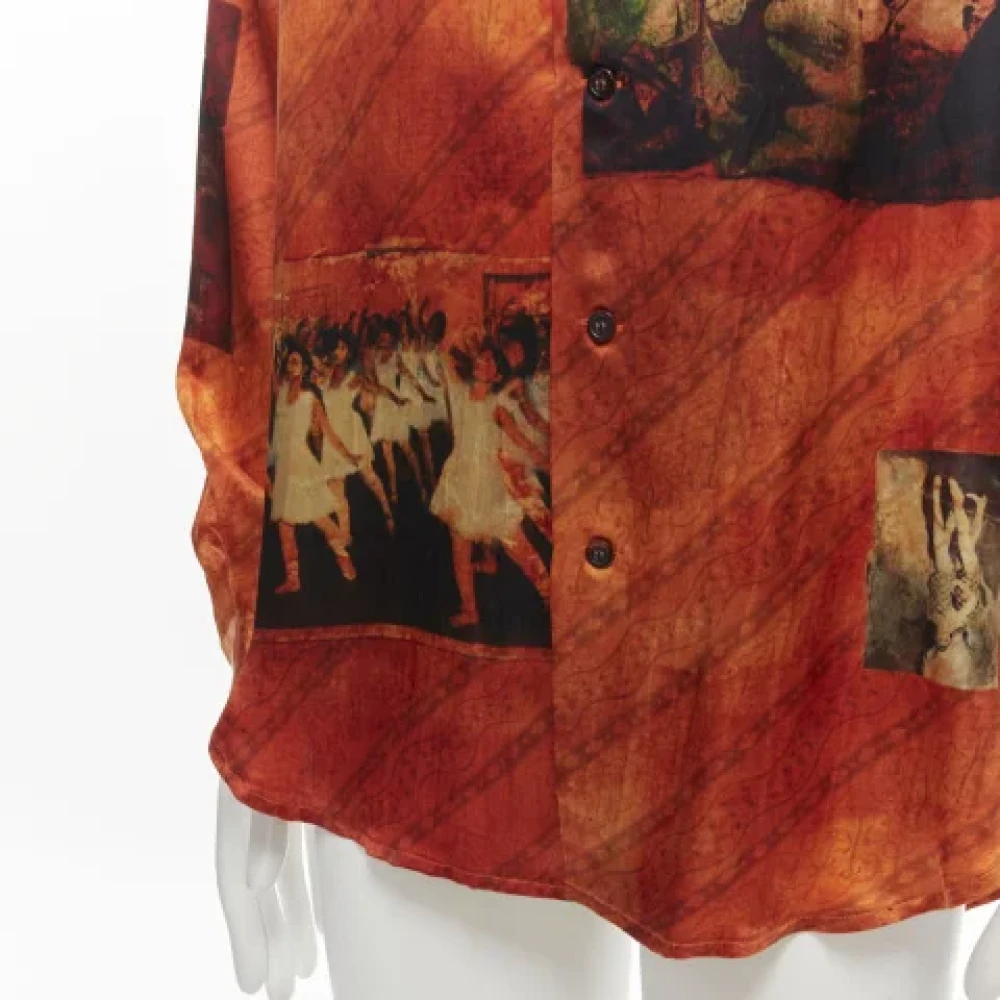 Yohji Yamamoto Pre-owned Silk tops Orange Dames