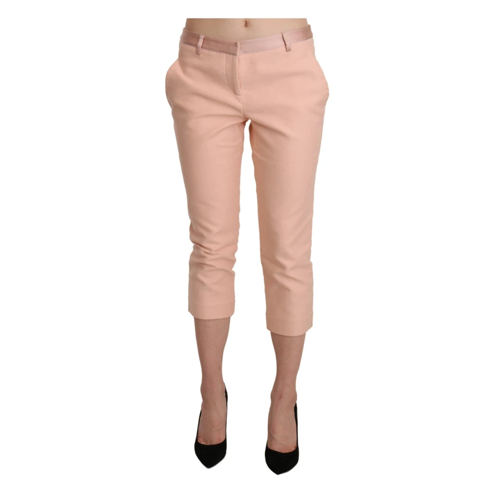 Ermanno Scervino Women's Pink Skinny Capri Trousers - Cropped Trousers - M - Trousers