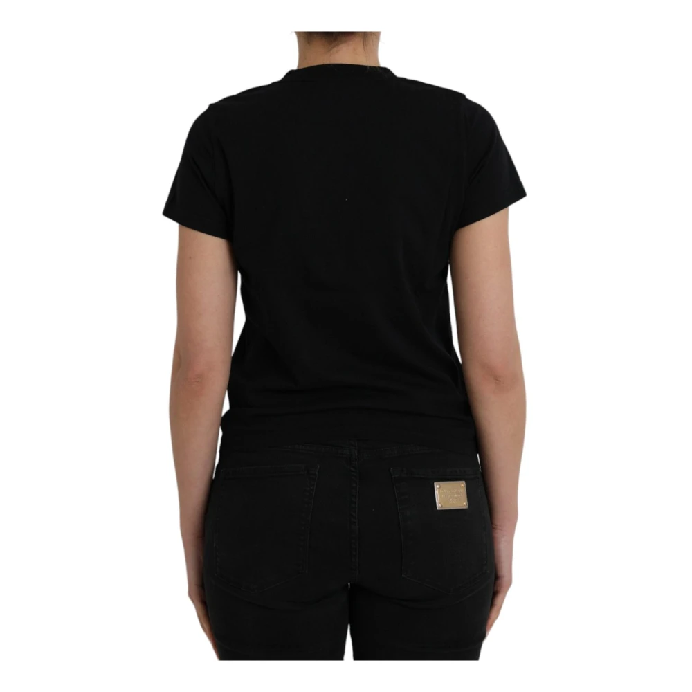 Balenciaga Zwart Logo Print Katoenen T-shirt Black Dames