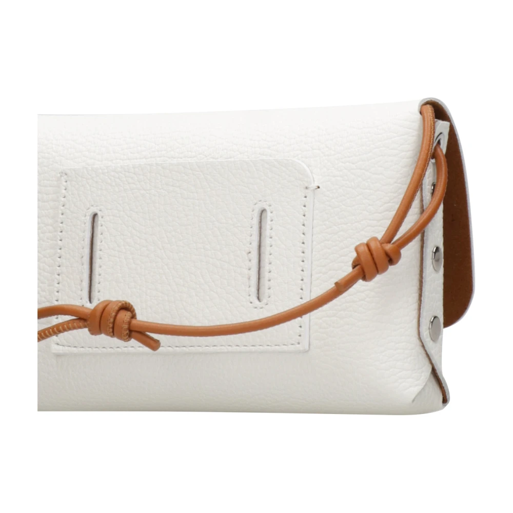 Zanellato Hammer Leren Schoudertas met Twist-Lock White Dames
