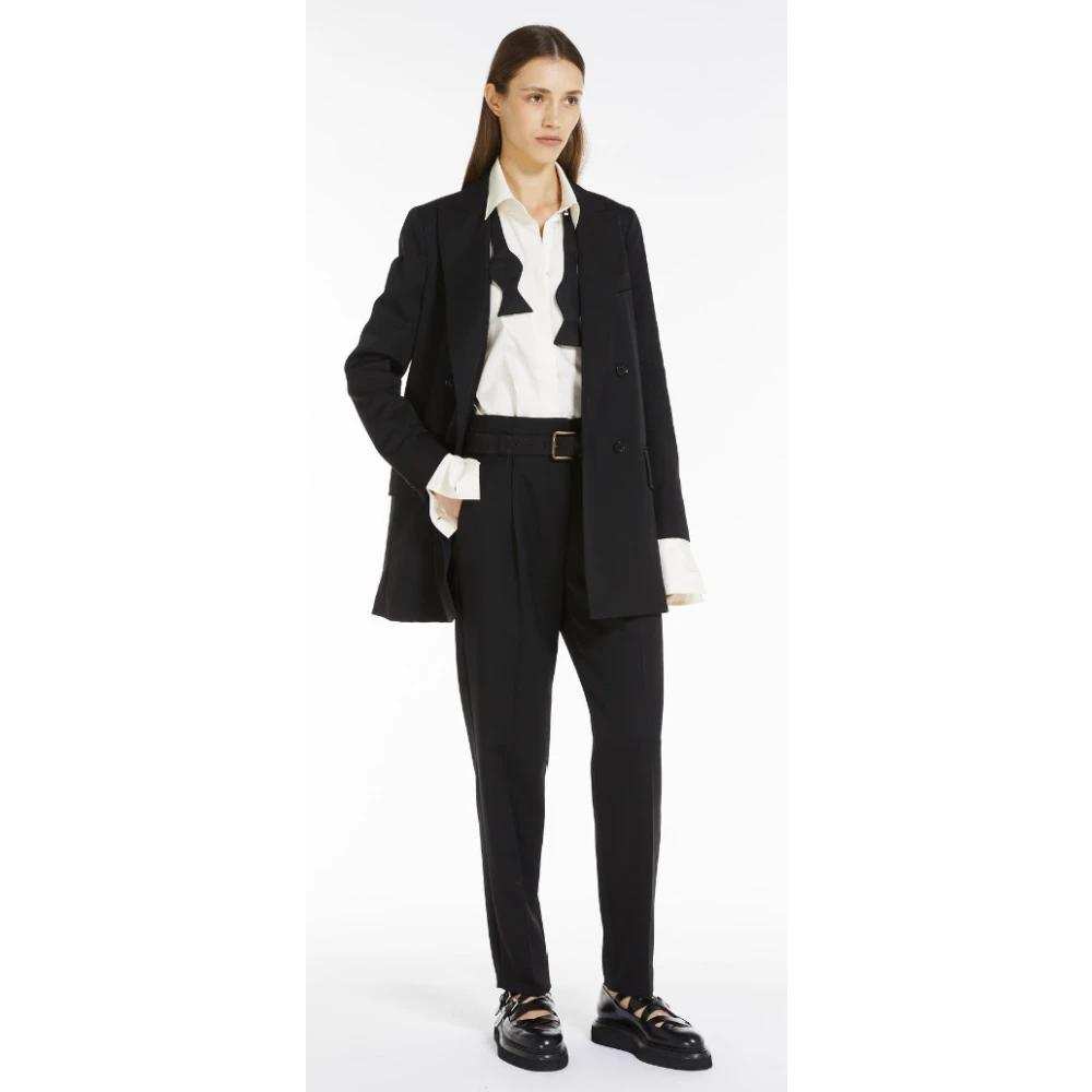Max Mara Zwarte Cropped Sartorial Broek Black Dames