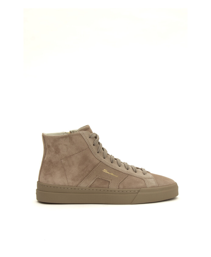 sneaker-a-double-boucle-en-daim-greige