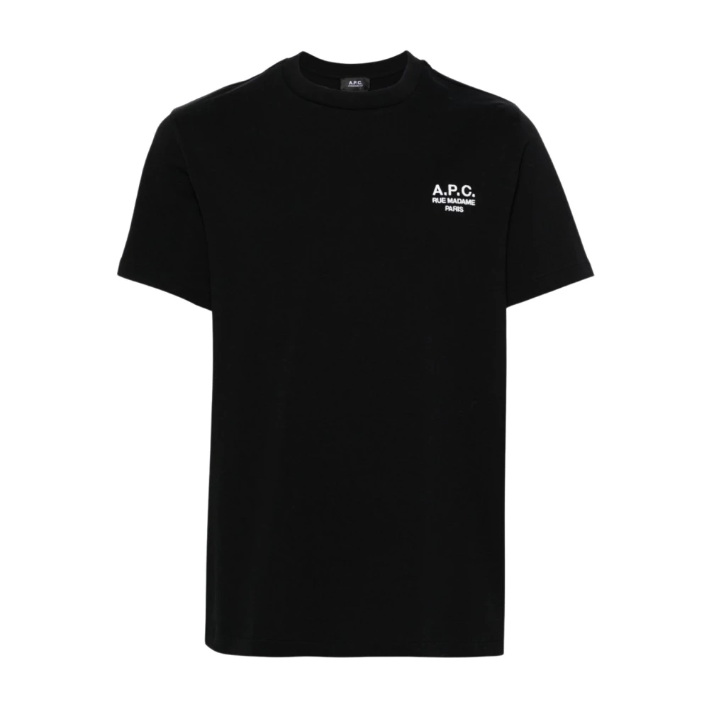 A.p.c. Biologisch Katoen Geborduurd Logo T-Shirt Black Heren