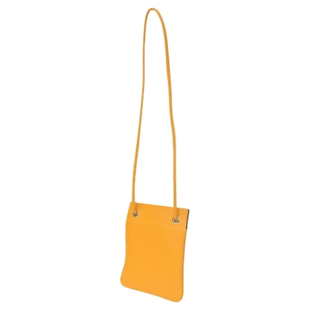 Hermès Vintage Pre-owned Leather shoulder-bags Yellow Dames