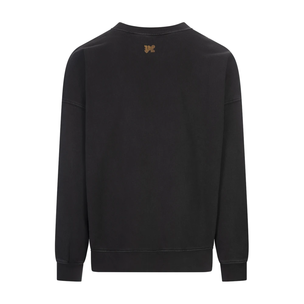 Palm Angels Vurig Monogram Crew-neck Sweatshirt Grijs Gray Heren